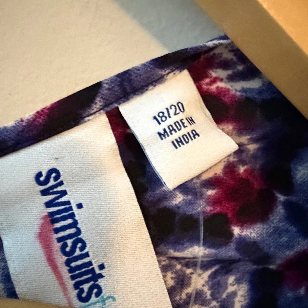 Swimsuits For All Kimono Cover-Up Purple Tie Dye Tassel Plus Size 18/20 NWT